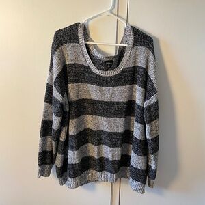 Torrid Women's Peek-a-Boo Back Striped Scoop Neck Knitted Sweater